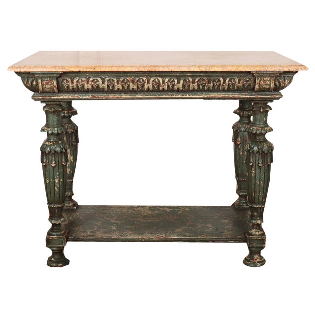 French Marble Top Pastry Table For Sale