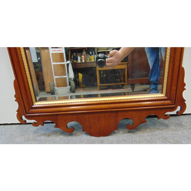 Late 20th Century Councill Chippendale Mahogany Shell Carved Mirror For Sale - Image 5 of 8