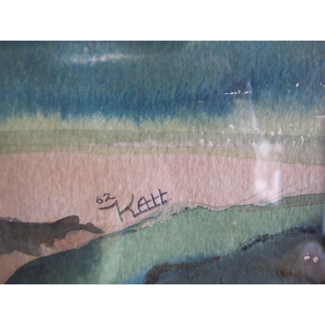 Abstract 1962 Framed Abstract Signed Landscape Watercolor Signed For Sale - Image 3 of 4