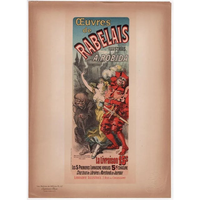 J. Chéret, Œuvres de Rabelais from Les Maîtres de L'Affiche, 1898, Original Lithograph For Sale - Image 7 of 13