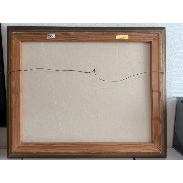 Late 20th Century Framed VTG Oil Painting Seascape Signed Theddy Peterson Coastal Waves Rocks Art For Sale - Image 10 of 10