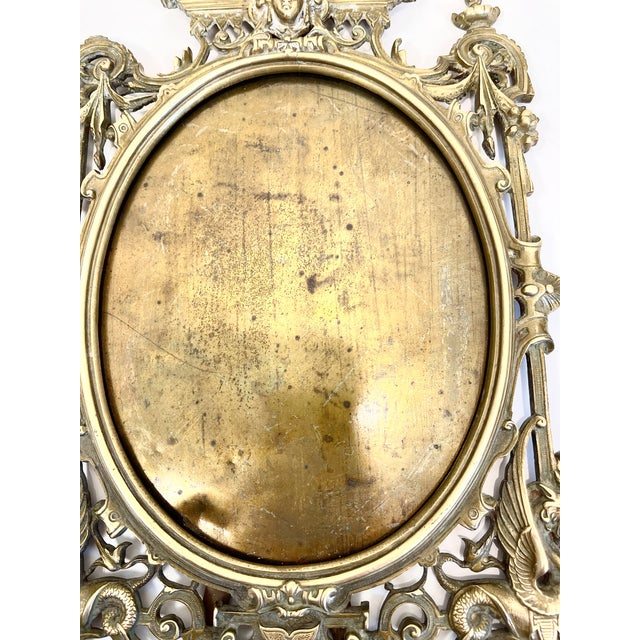 Antique Brass Standing Picture Frame For Sale - Image 4 of 13