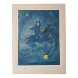 Marc Chagall, Arabian Nights: Both of Them Hovering on a Horse Into the Air, 1985, Lithograph For Sale