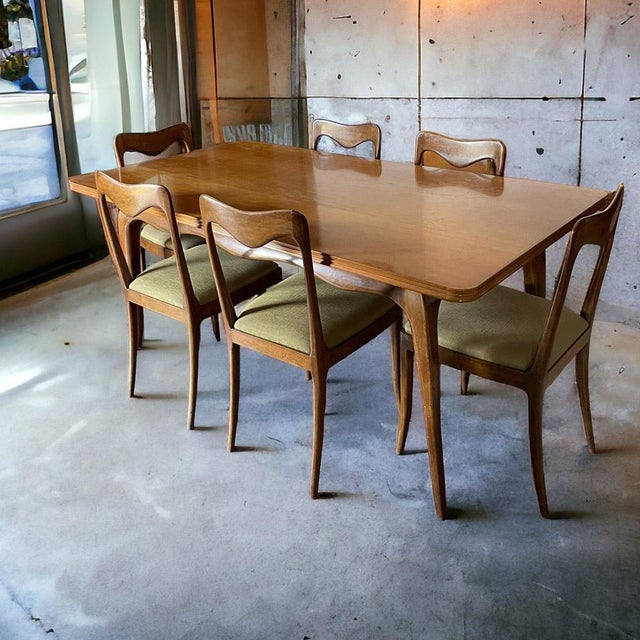 1940s Table with Chairs, 1940s, Set of 7 For Sale - Image 5 of 5