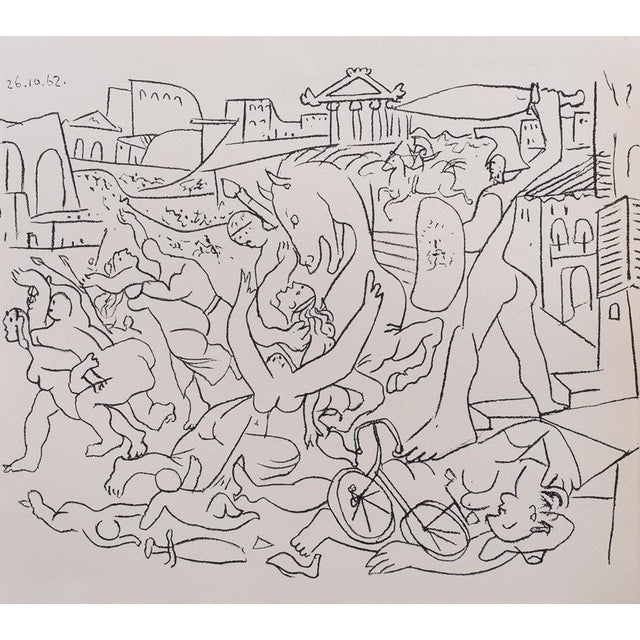 Pablo PICASSO (1881-1973) (after) Abduction of the Sabines Color lithograph Signed and dated in the plate On Vellum 27 x...