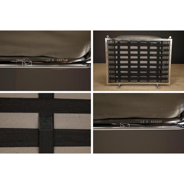 Early Year Grey Leather 'Lc3' Club Chairs by Le Corbusier for Cassina, Signed For Sale - Image 18 of 18