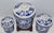 A Nice Rare Find! 3pc Set of Early 20th Century Transferware Blue Willow Canisters. Depicting the iconic blue willow...