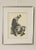 Quality Custom Framed Pen and Ink Drawing of a Clown Sitting on a Creature by Oliver Grimley (American, 1920-2013), Signed...