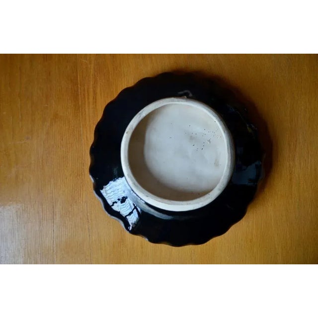 Black French Riviera Style Ceramic Fish Bowl, 1960s For Sale - Image 8 of 9