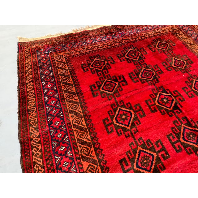 Antique Ersari Beshir Turkmen C-Scroll Diamond Gul Gallery Rug - 6'1" X 10'0" For Sale - Image 11 of 13