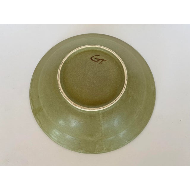 Vintage Folk Art Flower Design Serving Bowl For Sale - Image 4 of 6