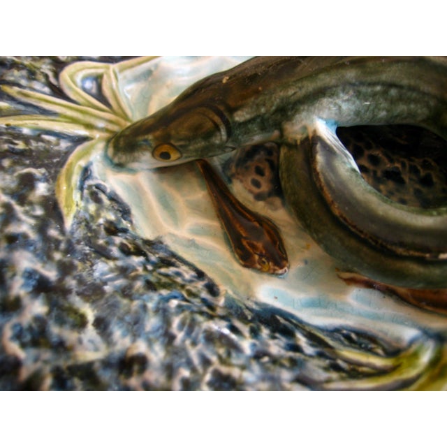 Late 19th Century Late 19th Century French Palissy Majolica Wall Fish Plater For Sale - Image 5 of 9