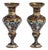 Pair of 20th Century Blue Chinese Cloisonné Vases For Sale