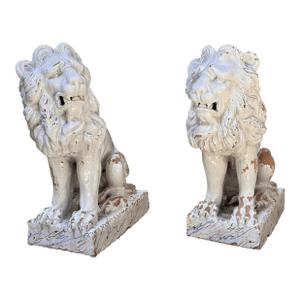 Pair of Late 18th Century Terracotta Lions From Naples