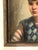 1940s Portrait of Boy in Blue Argyle Sweater Oil Painting by Robert Rukavina For Sale - Image 5 of 13