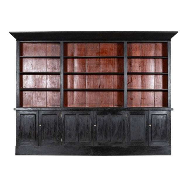 English Ebonised Mahogany Library Bookcase, 1890 For Sale