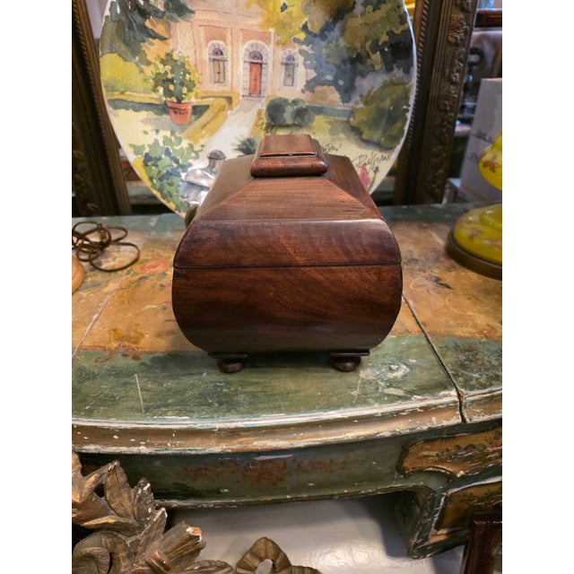Wood Antique Tea Caddy Box For Sale - Image 7 of 7