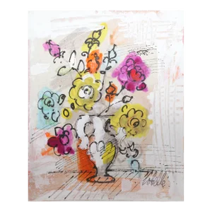 Vase With Flowers (Yellow and Purple), Charles Cobelle