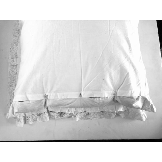 European Diamond Pattern Pillow Sham, Monogrammed For Sale In San Francisco - Image 6 of 11
