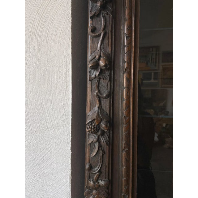 Chocolate Antique French Hand Carved Wood Cabinet/Buffet 1880s For Sale - Image 8 of 12