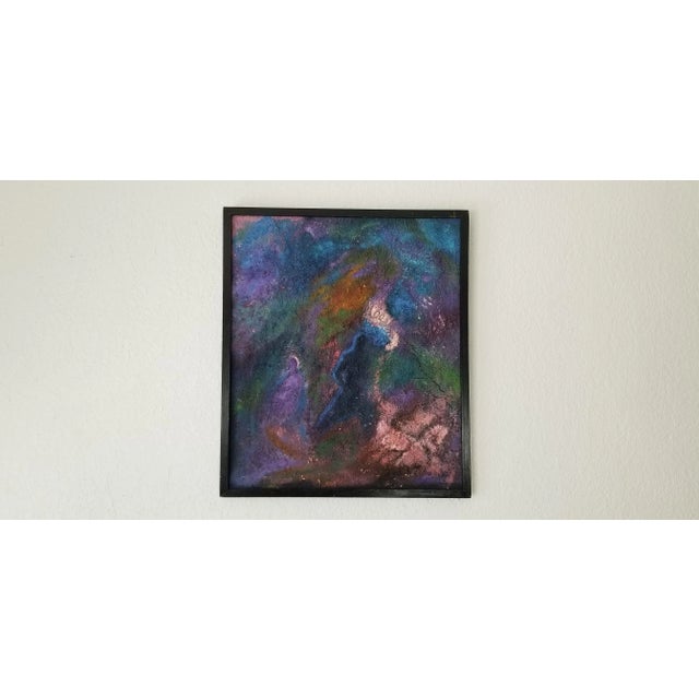 Mid-Century Modern 1990s Gloria R Mixed Media Textured Abstract Painting For Sale - Image 3 of 12