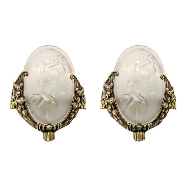 French Art Deco Wall Sconces by Muller Frères - a Pair For Sale