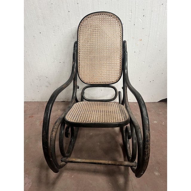 Rocking Chair in Bent and Stained Wood For Sale - Image 9 of 14