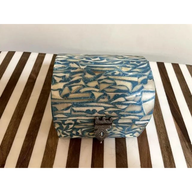 Wood Handmade Wooden Box With Metal and Resin–Unique Decorative Storage Chest for Jewelry & Keepsakes For Sale - Image 7 of 8