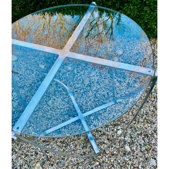 John Vesey 1960s Vintage John Vesey Sculptural Aluminum and Glass Accent Table For Sale - Image 4 of 7