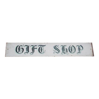 Vintage Porcelain Gift Shop Sign For Sale