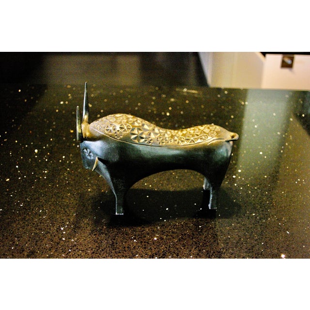 Stylized Bull in Patinated Bronze by José Luis Sanchez Fernandes, Spain, 1960s For Sale - Image 6 of 10