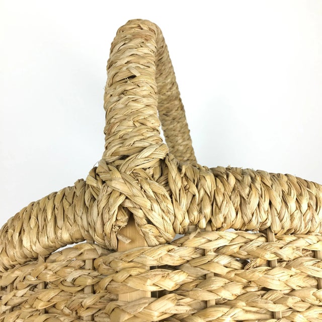 Vintage Large Woven French Seagrass Basket For Sale - Image 10 of 13