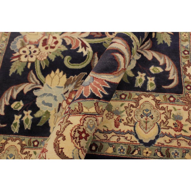Shabby Chic Anarkali Pak-Persian Blue/Beige Wool Rug - 4'0'' X 6'1'' For Sale In New York - Image 6 of 9