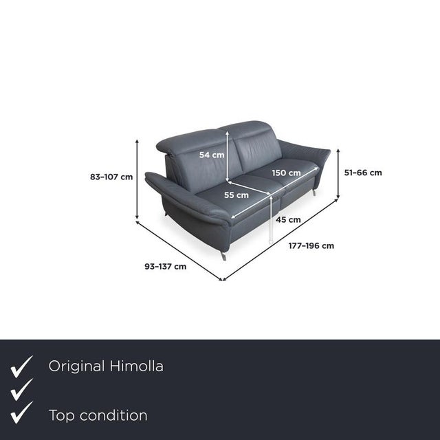 with the Himolla 1065, you get a two-seater sofa in a cool blue-gray that immediately catches the eye with its wide,...