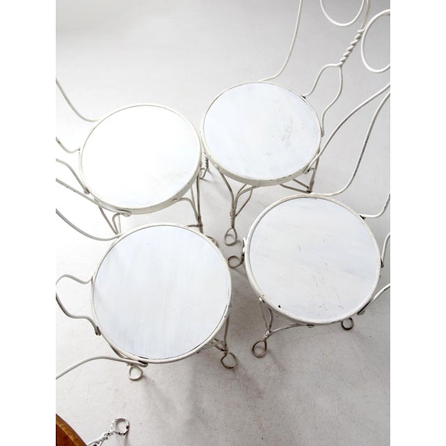 Wood Antique Ice Cream Parlor Table and Chair Set For Sale - Image 7 of 15