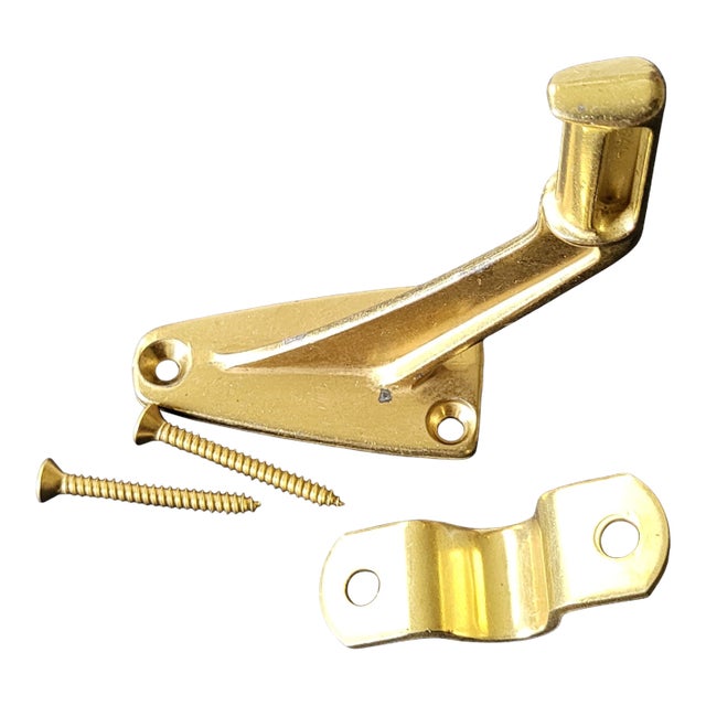 1980s Solid Brass Kickdown Door Stopper For Sale