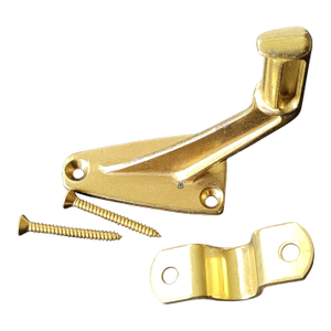 1980s Solid Brass Kickdown Door Stopper