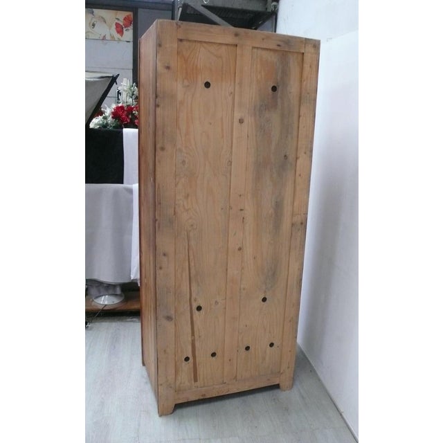 Brown Antique Locker Cabinet with 2 Doors in Wood, 1890s For Sale - Image 8 of 11