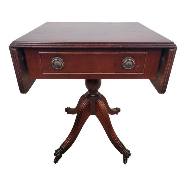 Drop Leaf Side Table in Mahogany, 1950s For Sale