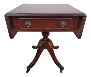 Drop Leaf Side Table in Mahogany, 1950s