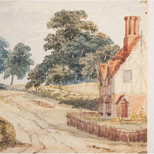 Sir Winston S. Churchill "English Landscape" Vintage Watercolor