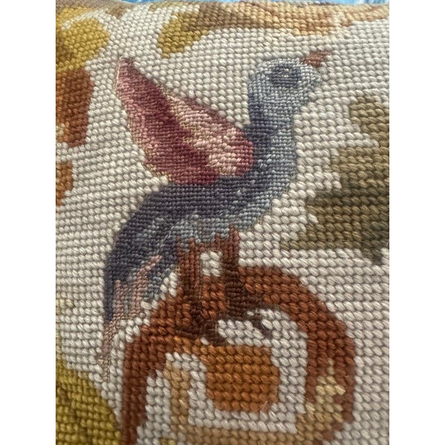 Neoclassical Neoclassical Style Urn and Bird Petit Point Needlepoint Pillow For Sale - Image 3 of 11