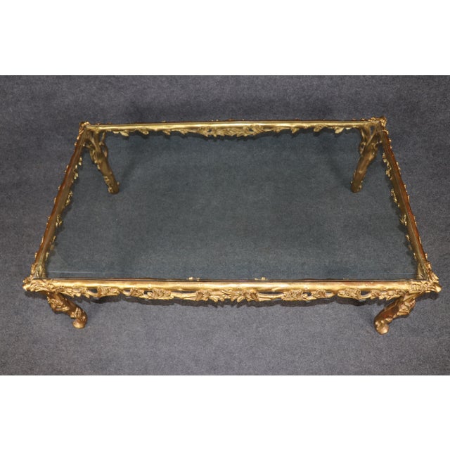 Regency Style Carved Branch and Leaf Coffee Table in the Manner of Bagues For Sale - Image 10 of 12
