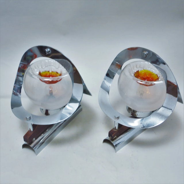 1970s Sconces from Mazzega, 1970s, Set of 2 For Sale - Image 5 of 9