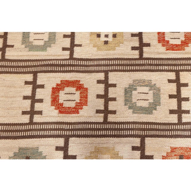 Mid 20th Century Doris Leslie Blau Vintage Swedish Flat Woven Rug For Sale - Image 5 of 7