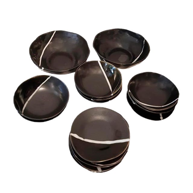 Salad Service Set by Adolfo Dominguez, 1980s, Set of 20 For Sale