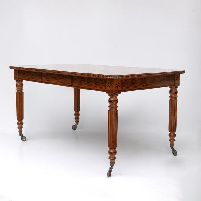 French Elaborately Inlaid French Games Table, French Circa 1875 For Sale - Image 3 of 6