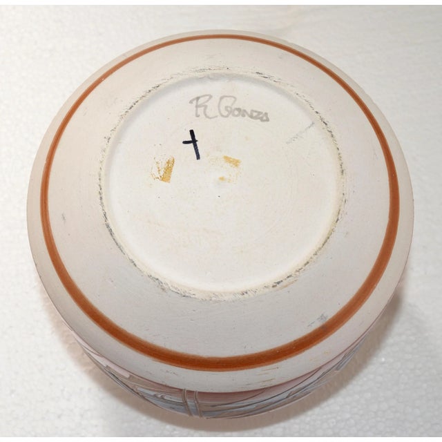 1990 Signed Vintage Southwestern Abstract Folk Art Vase Ceramic Pottery Earth Color For Sale - Image 11 of 12