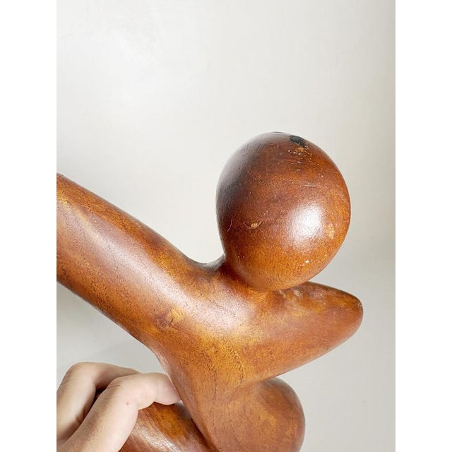 Wooden Sculpture of a Woman, France, 1960s For Sale - Image 6 of 12
