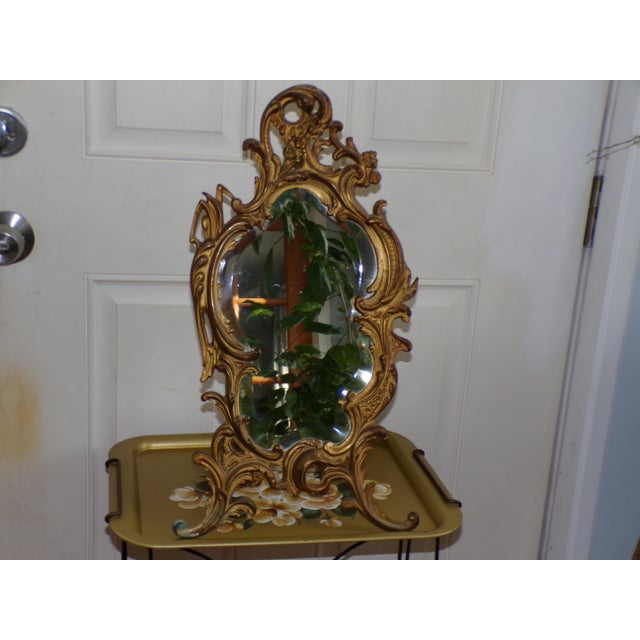 Brass Antique Nb&iw Gold Gilt Rococo Brass Table Mirror Free Standing Vanity Mirror For Sale - Image 8 of 15